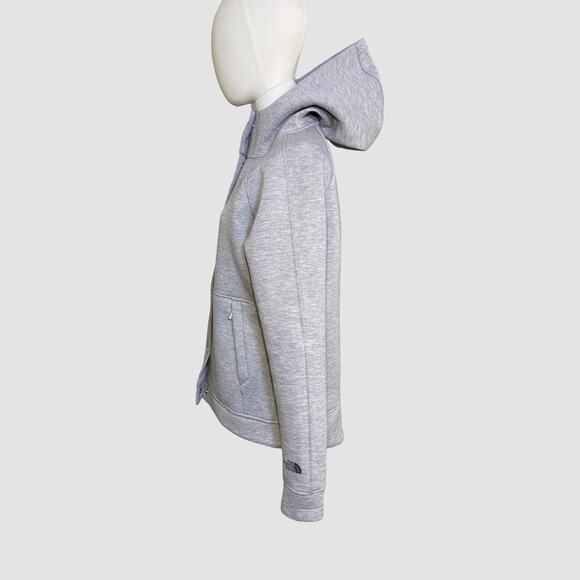 The North Face Women’s Gray Hooded Full Snap Jacket M Stretch Fleece Blend - Picture 5 of 8